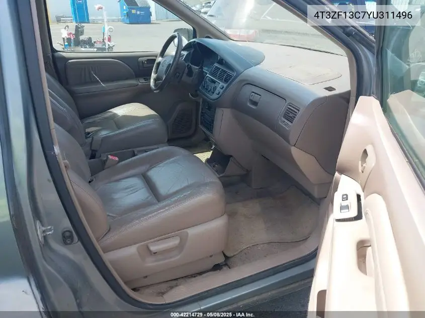 2000 Toyota Sienna Xle VIN: 4T3ZF13C7YU311496 Lot: 42214729