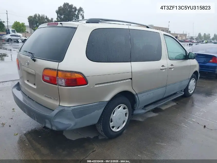 2000 Toyota Sienna Le VIN: 4T3ZF13C5YU315823 Lot: 42232438