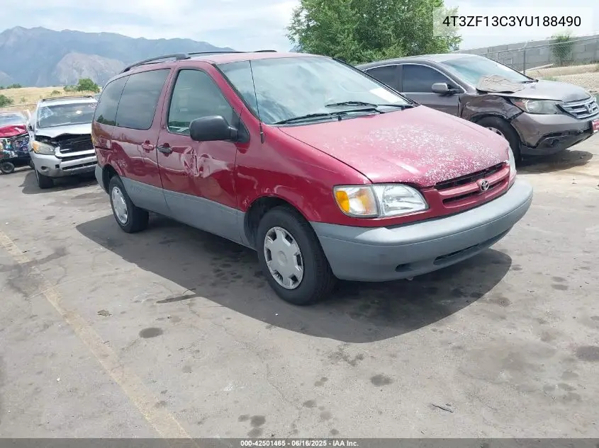 2000 Toyota Sienna Le/Xle VIN: 4T3ZF13C3YU188490 Lot: 42501465