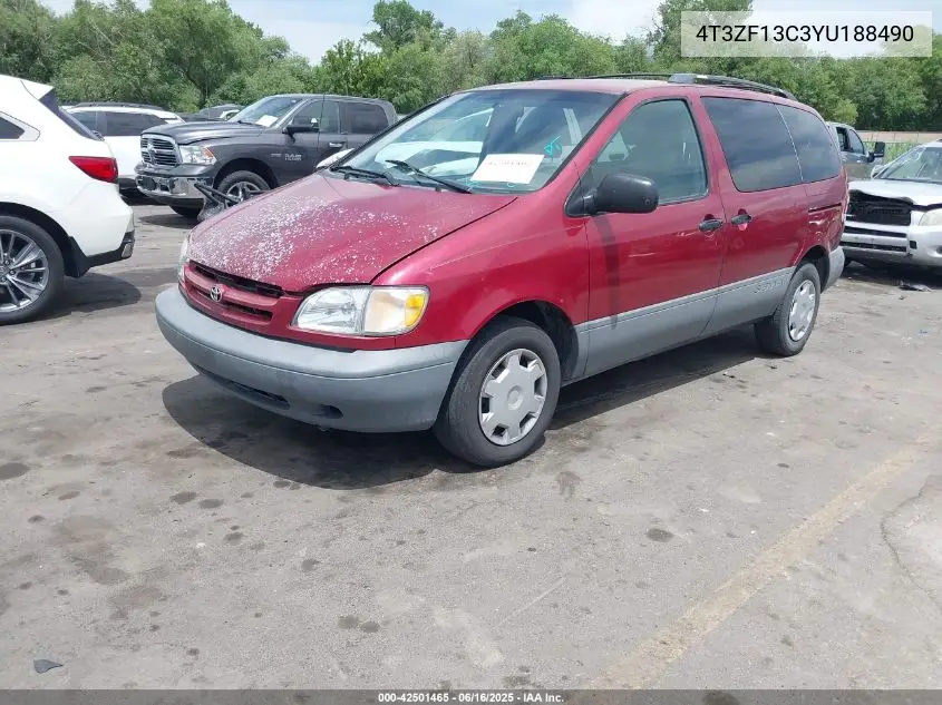 2000 Toyota Sienna Le/Xle VIN: 4T3ZF13C3YU188490 Lot: 42501465