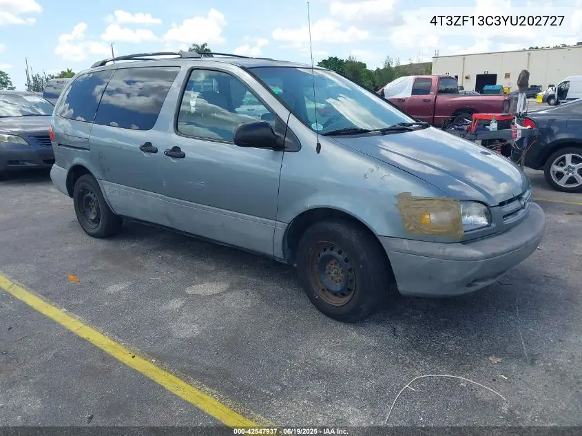 2000 Toyota Sienna Le VIN: 4T3ZF13C3YU202727 Lot: 42547937