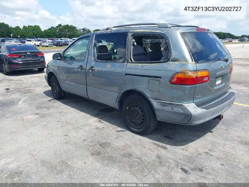 2000 Toyota Sienna Le VIN: 4T3ZF13C3YU202727 Lot: 42547937