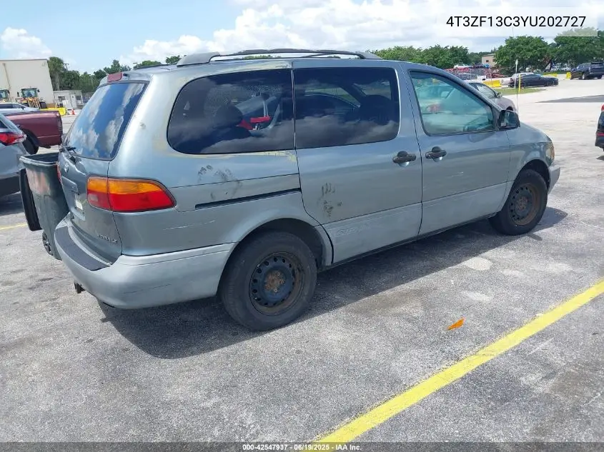 2000 Toyota Sienna Le VIN: 4T3ZF13C3YU202727 Lot: 42547937