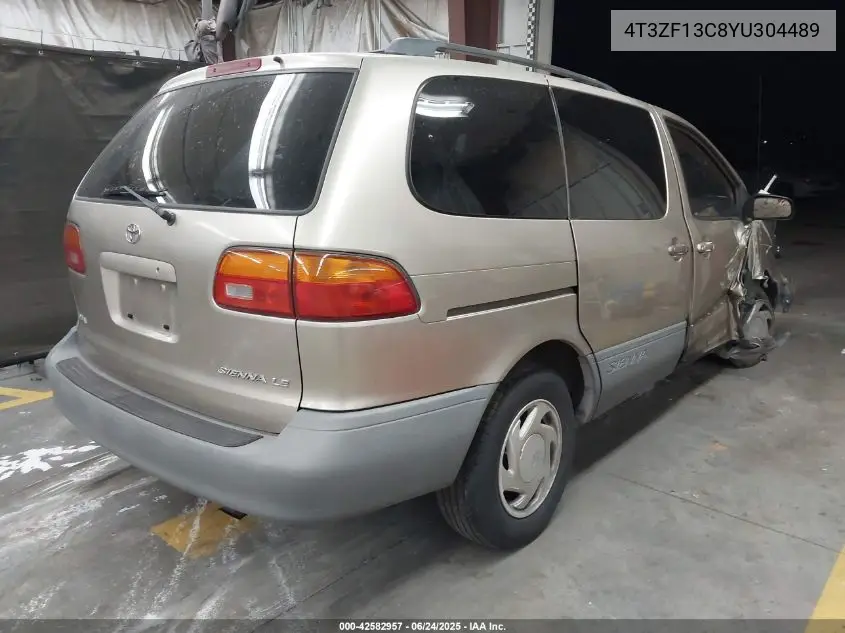 2000 Toyota Sienna Le VIN: 4T3ZF13C8YU304489 Lot: 42582957