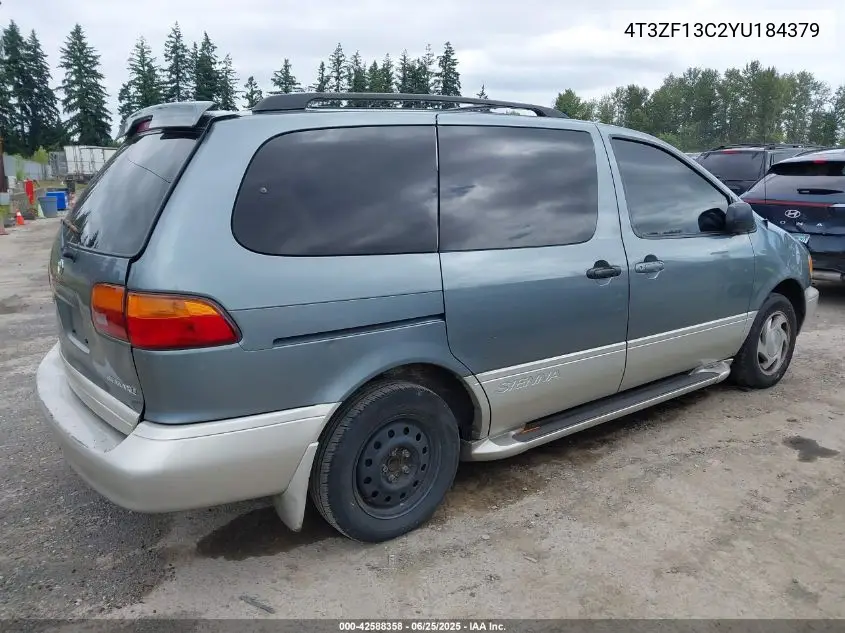 2000 Toyota Sienna Le/Xle VIN: 4T3ZF13C2YU184379 Lot: 42588358