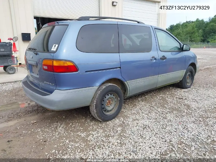 2000 Toyota Sienna Le VIN: 4T3ZF13C2YU279329 Lot: 42613434