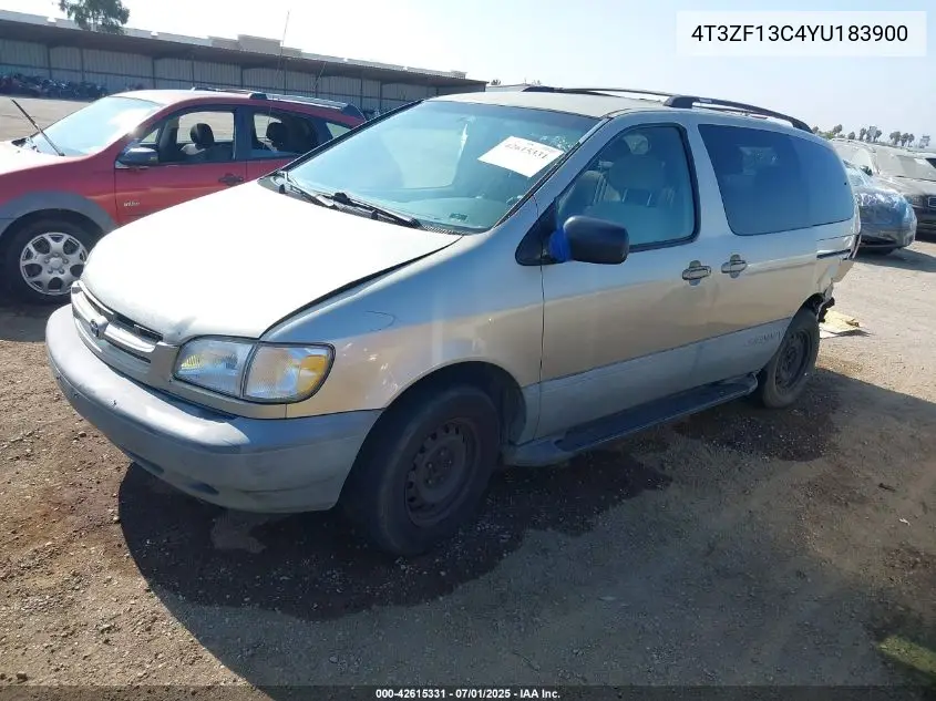 2000 Toyota Sienna Le VIN: 4T3ZF13C4YU183900 Lot: 42615331