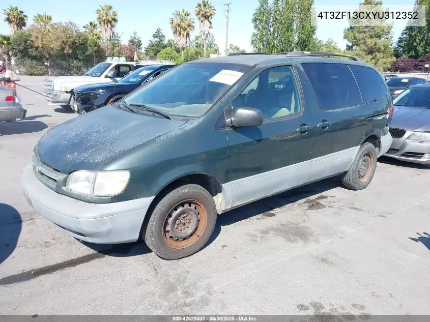 2000 Toyota Sienna Le VIN: 4T3ZF13CXYU312352 Lot: 42629403