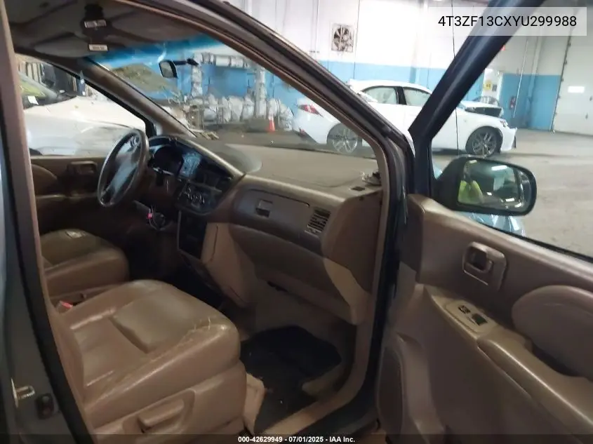 2000 Toyota Sienna Xle VIN: 4T3ZF13CXYU299988 Lot: 42629949