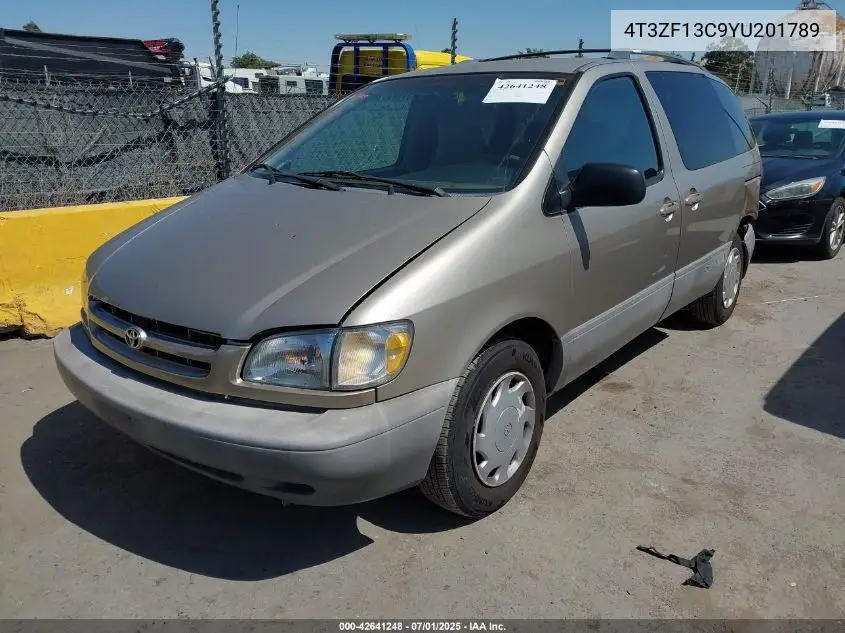 2000 Toyota Sienna Le VIN: 4T3ZF13C9YU201789 Lot: 42641248