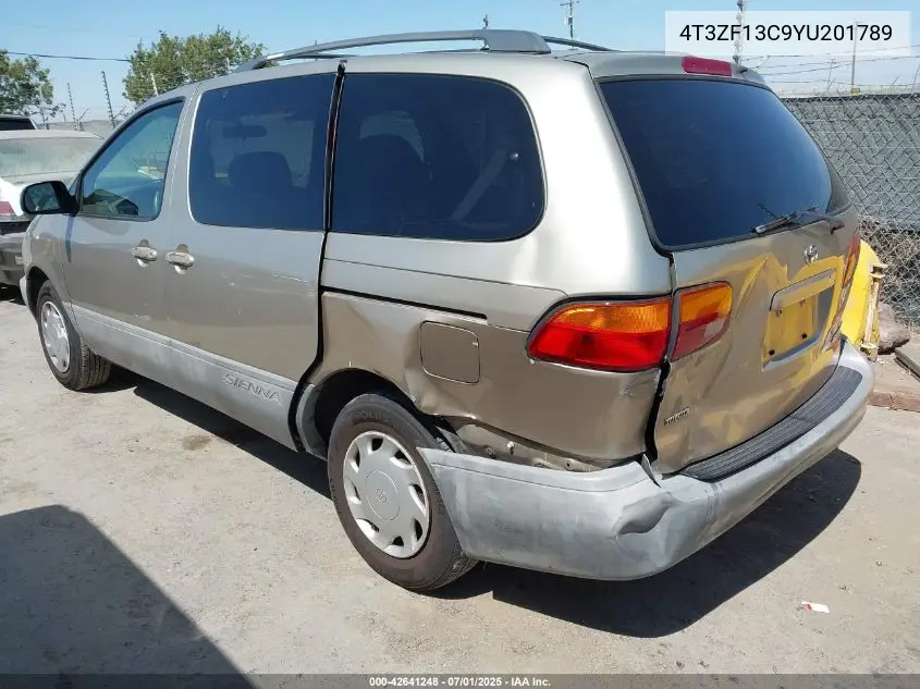 2000 Toyota Sienna Le VIN: 4T3ZF13C9YU201789 Lot: 42641248