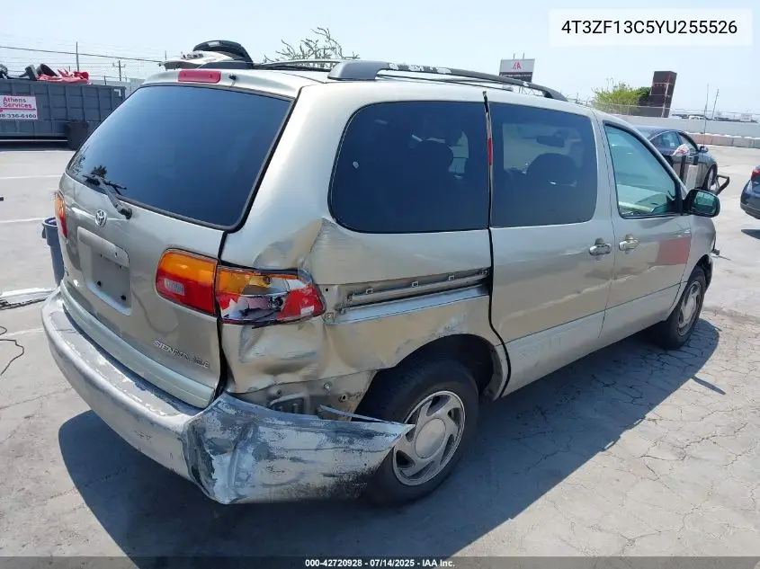 2000 Toyota Sienna Xle VIN: 4T3ZF13C5YU255526 Lot: 42720928