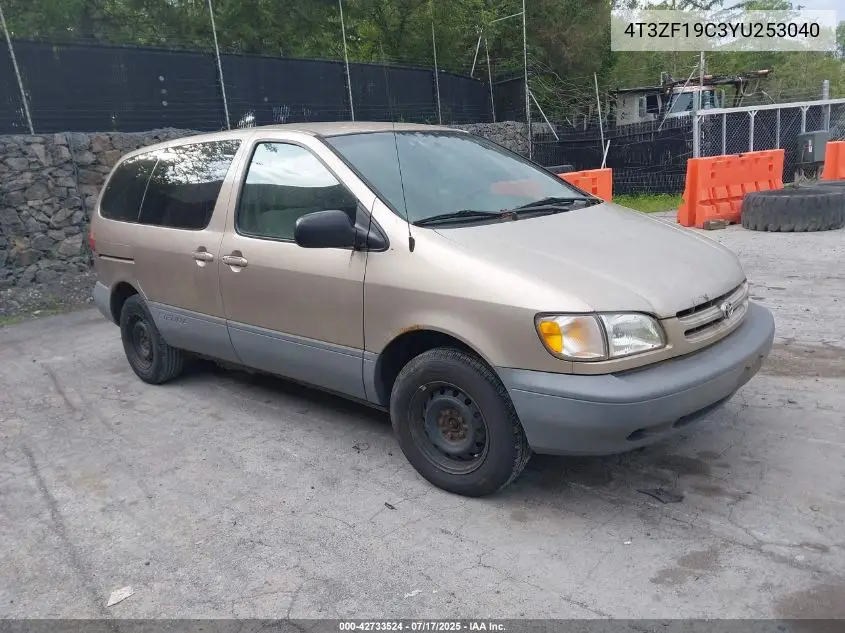 2000 Toyota Sienna Ce VIN: 4T3ZF19C3YU253040 Lot: 42733524