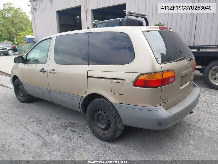 2000 Toyota Sienna Ce VIN: 4T3ZF19C3YU253040 Lot: 42733524