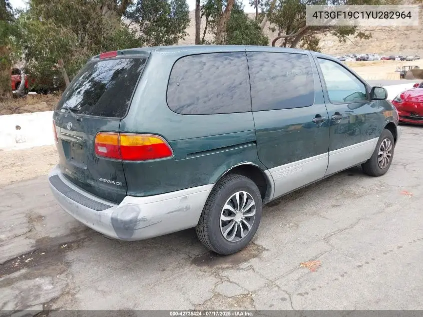 2000 Toyota Sienna Ce VIN: 4T3GF19C1YU282964 Lot: 42735424