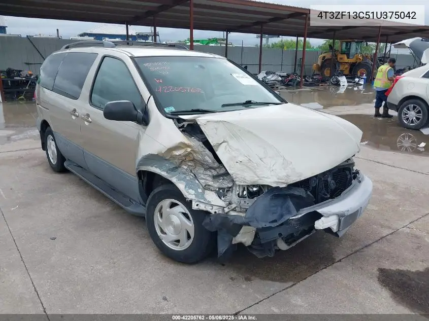 2001 Toyota Sienna Le VIN: 4T3ZF13C51U375042 Lot: 42205762