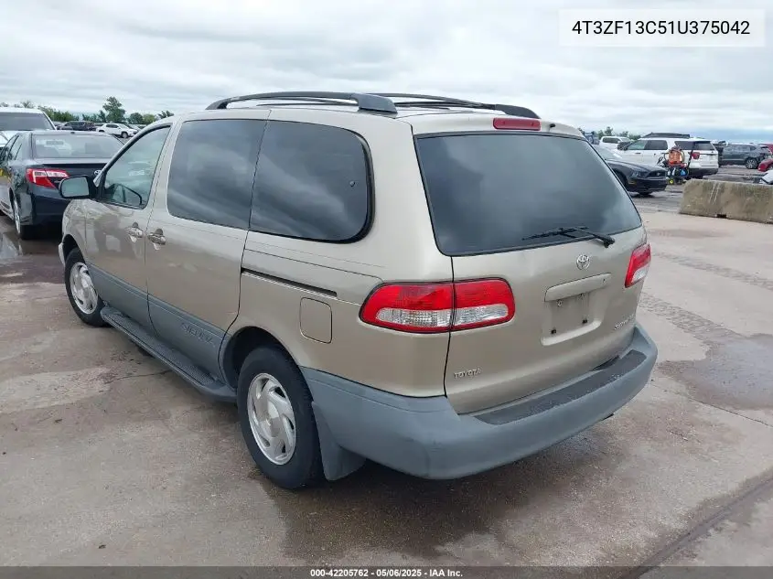 2001 Toyota Sienna Le VIN: 4T3ZF13C51U375042 Lot: 42205762