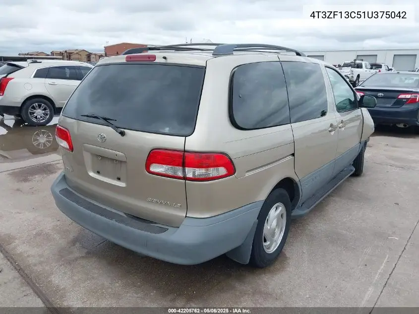 2001 Toyota Sienna Le VIN: 4T3ZF13C51U375042 Lot: 42205762
