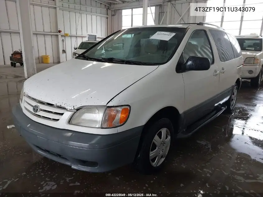 2001 Toyota Sienna Ce VIN: 4T3ZF19C11U343079 Lot: 42225549