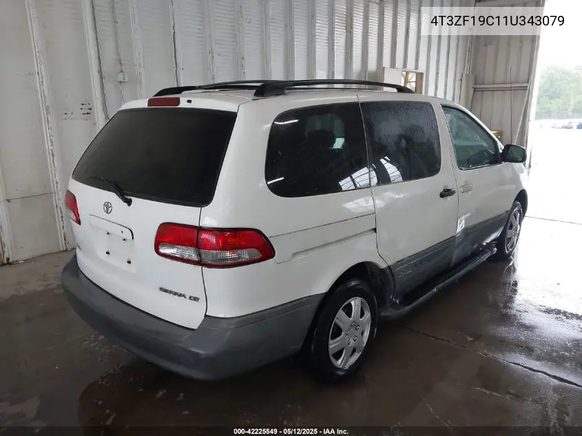 2001 Toyota Sienna Ce VIN: 4T3ZF19C11U343079 Lot: 42225549
