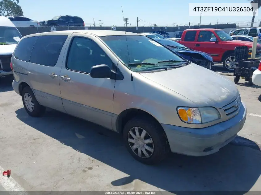 2001 Toyota Sienna Ce VIN: 4T3ZF19C41U326504 Lot: 42235738