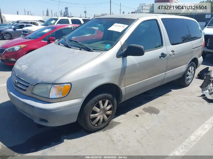 2001 Toyota Sienna Ce VIN: 4T3ZF19C41U326504 Lot: 42235738