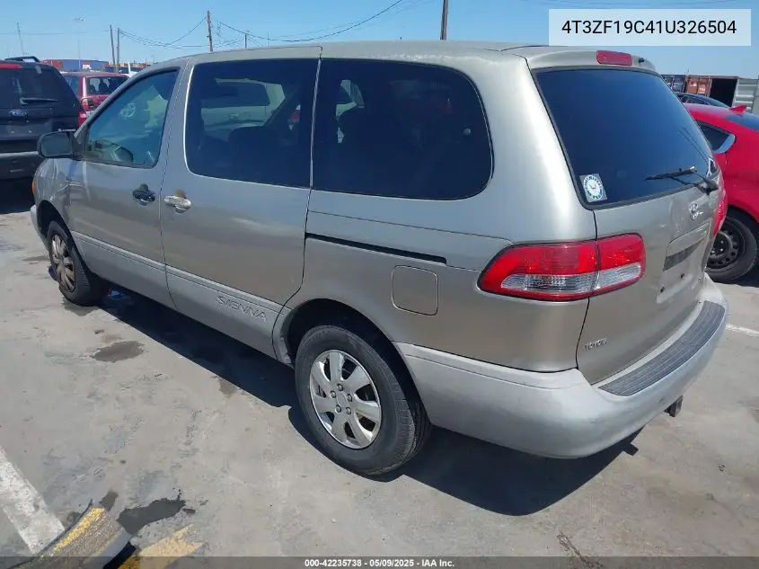 2001 Toyota Sienna Ce VIN: 4T3ZF19C41U326504 Lot: 42235738