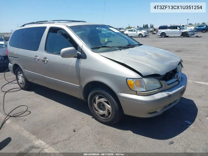 2001 Toyota Sienna Xle VIN: 4T3ZF13CX1U351254 Lot: 42496344