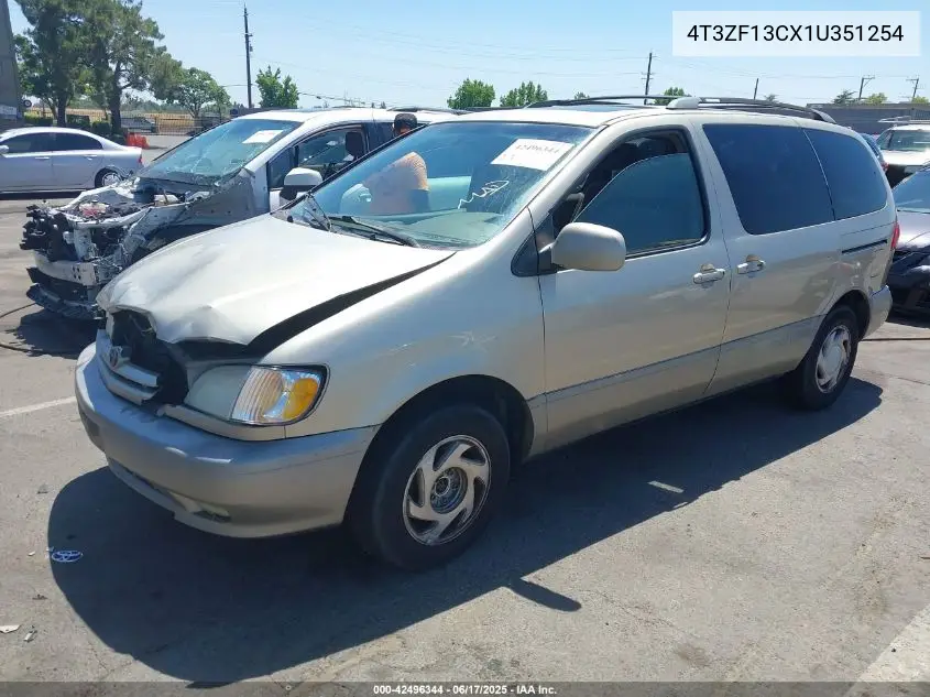 2001 Toyota Sienna Xle VIN: 4T3ZF13CX1U351254 Lot: 42496344