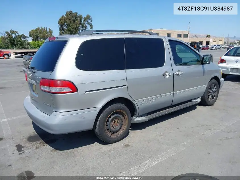2001 Toyota Sienna Le VIN: 4T3ZF13C91U384987 Lot: 42531543