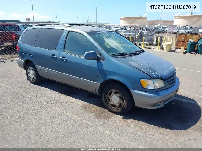 2001 Toyota Sienna Le VIN: 4T3ZF13C41U387019 Lot: 42540086