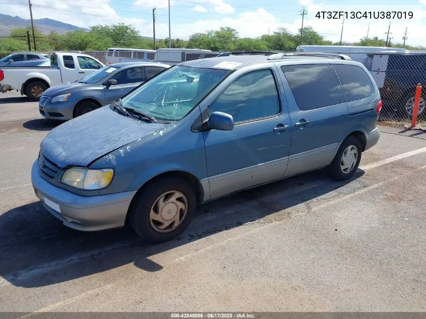 2001 Toyota Sienna Le VIN: 4T3ZF13C41U387019 Lot: 42540086