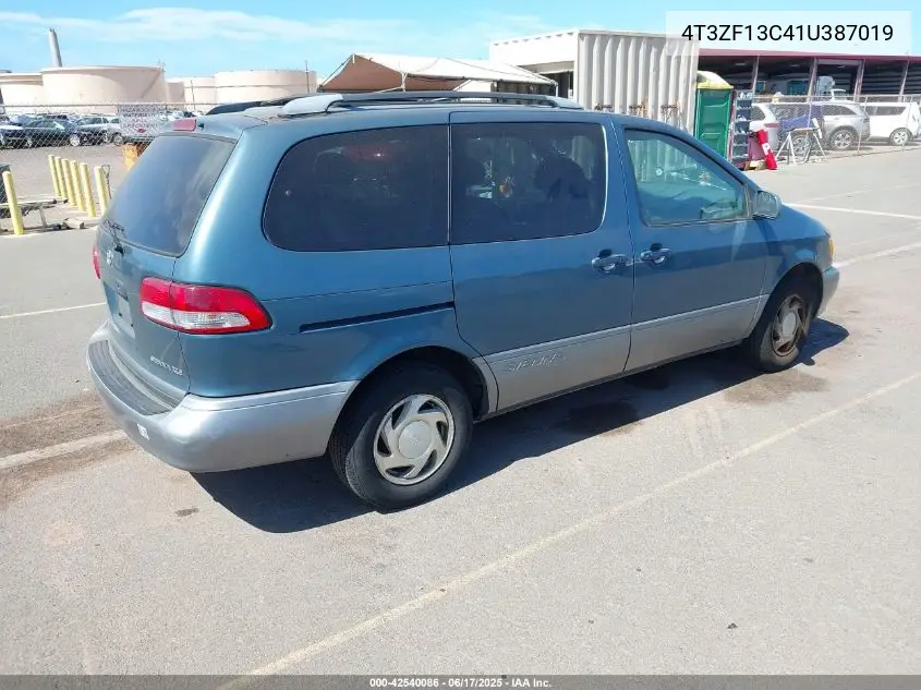 2001 Toyota Sienna Le VIN: 4T3ZF13C41U387019 Lot: 42540086