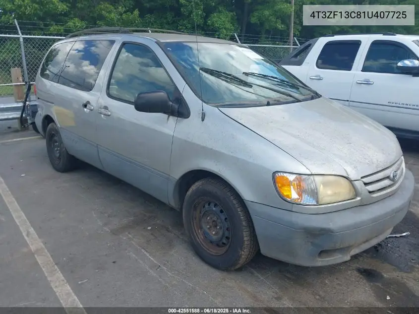 2001 Toyota Sienna Le VIN: 4T3ZF13C81U407725 Lot: 42551588