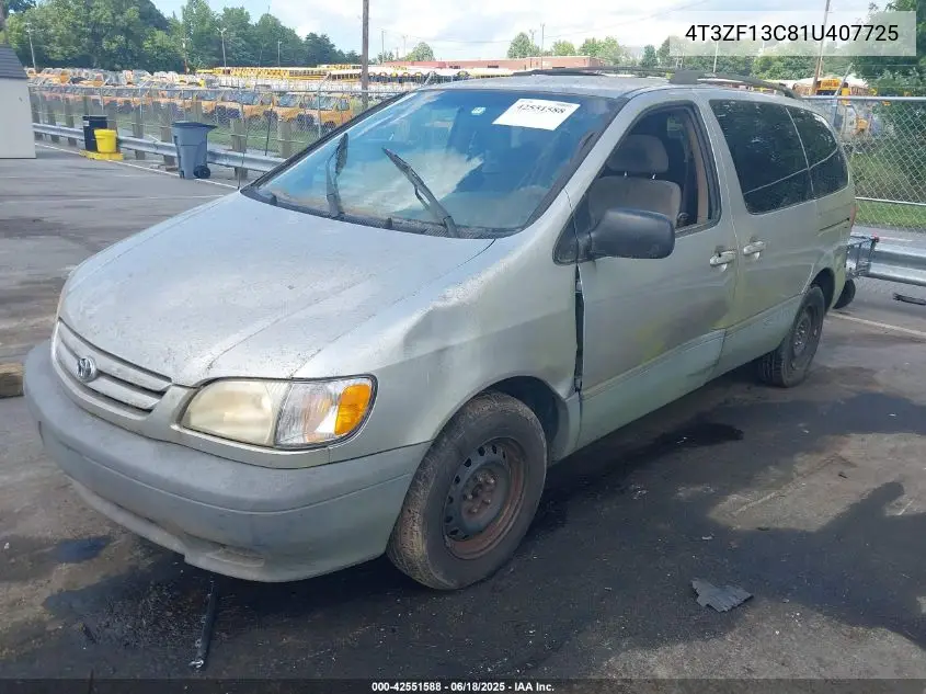 2001 Toyota Sienna Le VIN: 4T3ZF13C81U407725 Lot: 42551588
