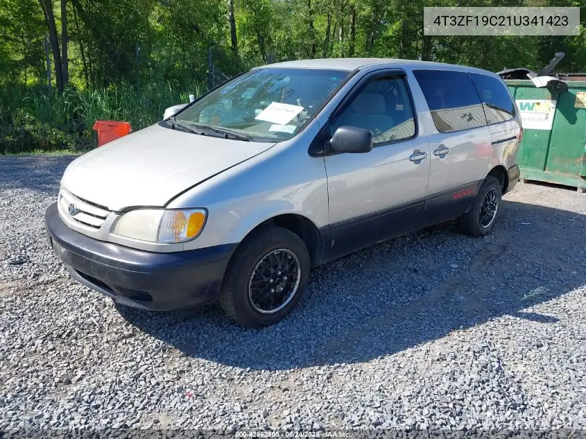 2001 Toyota Sienna Ce VIN: 4T3ZF19C21U341423 Lot: 42562805