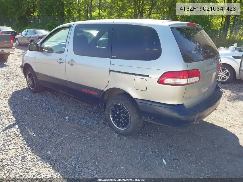 2001 Toyota Sienna Ce VIN: 4T3ZF19C21U341423 Lot: 42562805