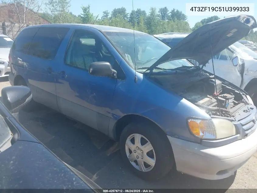 2001 Toyota Sienna Ce VIN: 4T3ZF19C51U399333 Lot: 42576712
