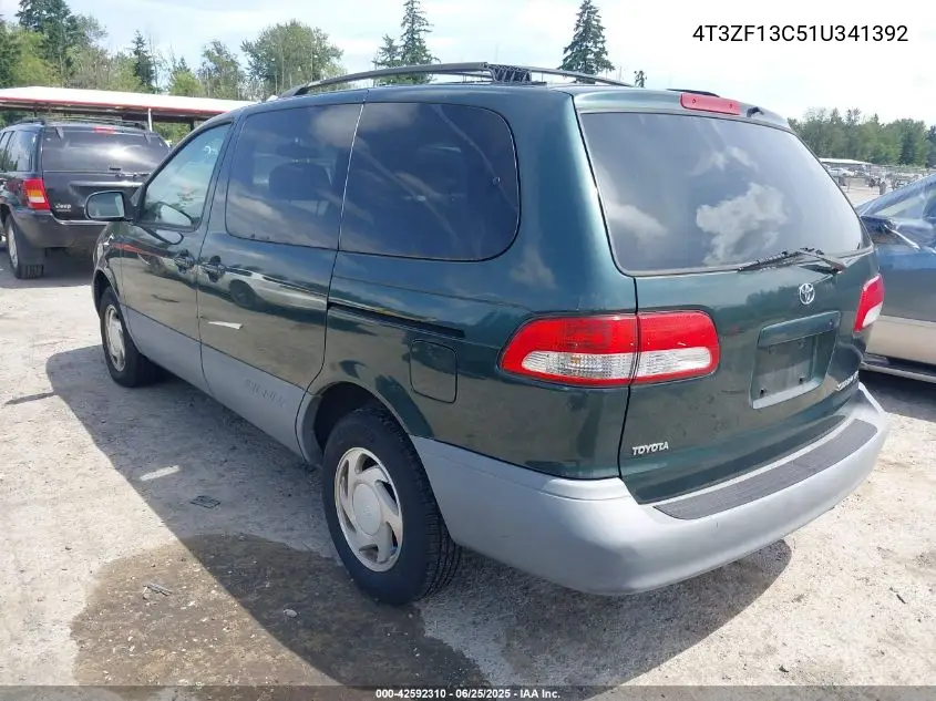 2001 Toyota Sienna Le VIN: 4T3ZF13C51U341392 Lot: 42592310