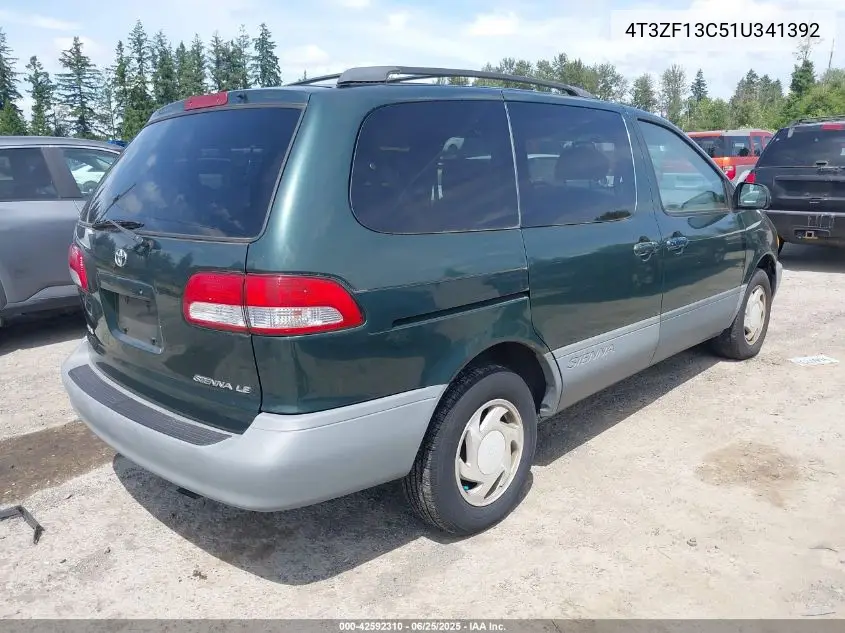 2001 Toyota Sienna Le VIN: 4T3ZF13C51U341392 Lot: 42592310