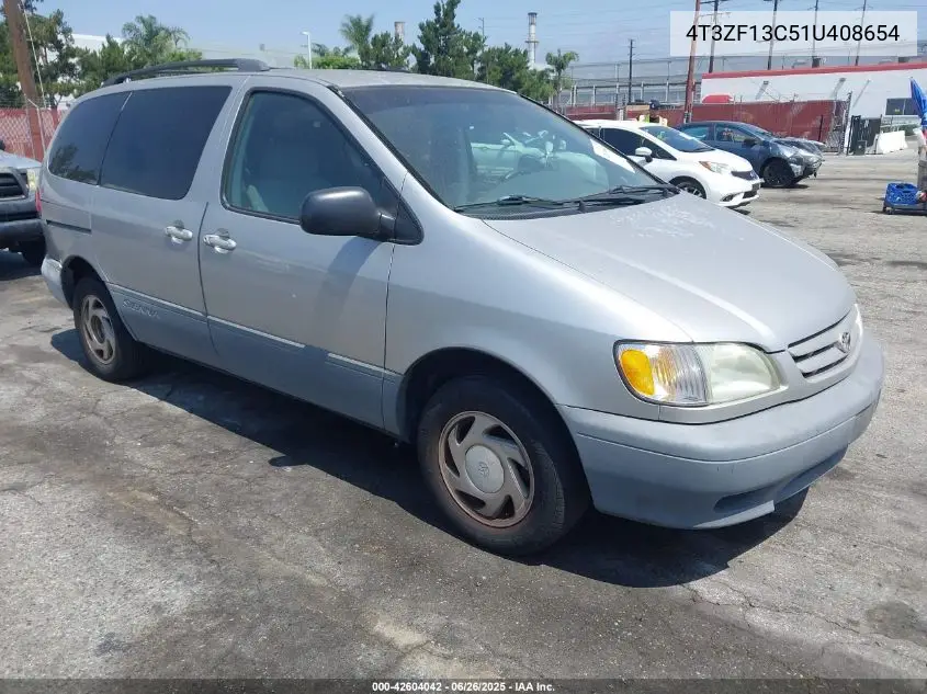 2001 Toyota Sienna Le VIN: 4T3ZF13C51U408654 Lot: 42604042