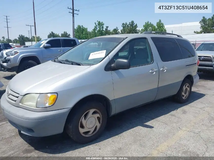 2001 Toyota Sienna Le VIN: 4T3ZF13C51U408654 Lot: 42604042