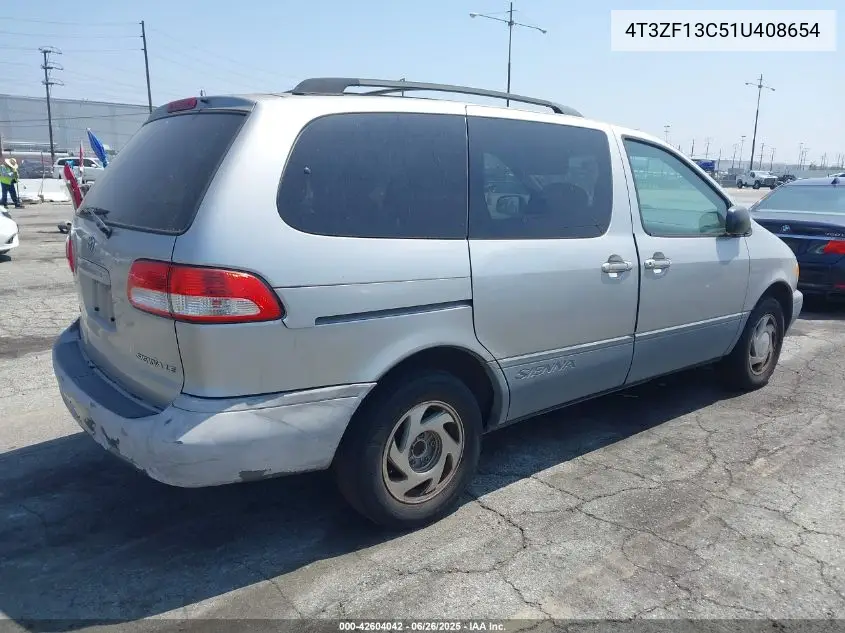 2001 Toyota Sienna Le VIN: 4T3ZF13C51U408654 Lot: 42604042