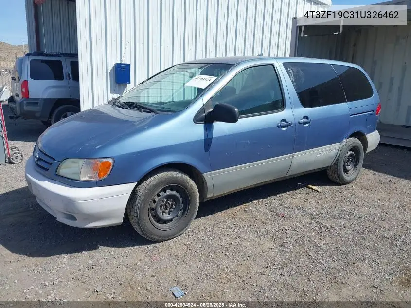 2001 Toyota Sienna Ce VIN: 4T3ZF19C31U326462 Lot: 42604924