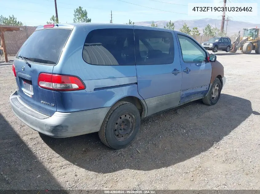 2001 Toyota Sienna Ce VIN: 4T3ZF19C31U326462 Lot: 42604924