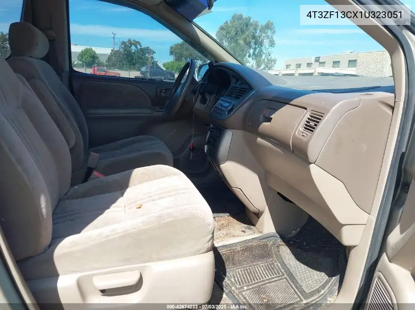 2001 Toyota Sienna Xle VIN: 4T3ZF13CX1U323051 Lot: 42674233