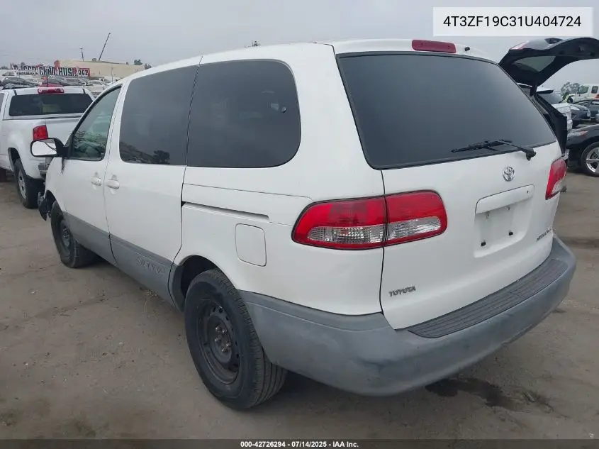 2001 Toyota Sienna Ce VIN: 4T3ZF19C31U404724 Lot: 42726294