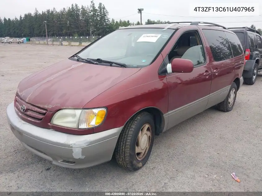 2001 Toyota Sienna Xle VIN: 4T3ZF13C61U407965 Lot: 42805890
