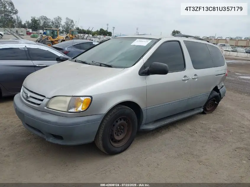 2001 Toyota Sienna Le VIN: 4T3ZF13C81U357179 Lot: 42806124