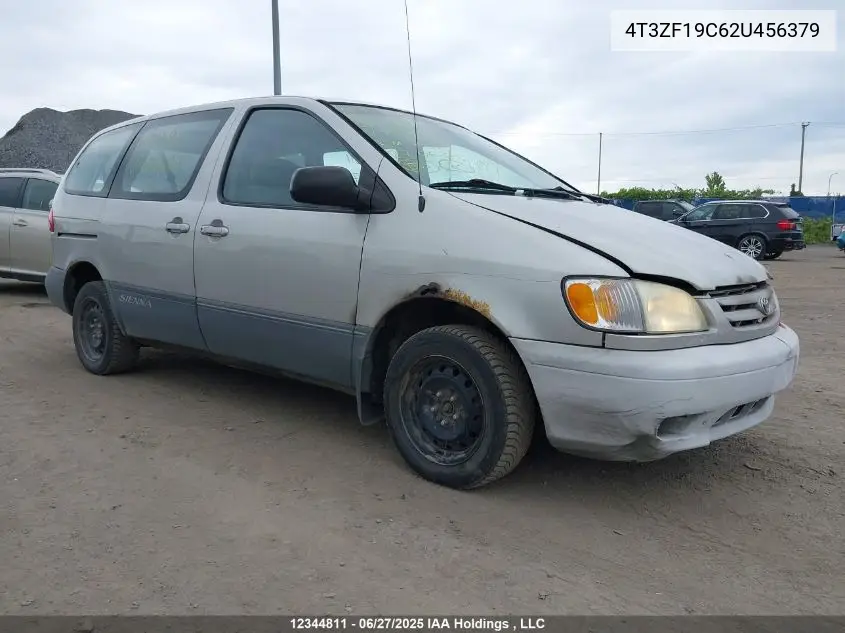2002 Toyota Sienna VIN: 4T3ZF19C62U456379 Lot: 12344811